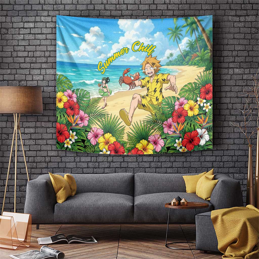 Denki Kaminari Summer Chill Tapestry Tropical Anime Comedy Scene