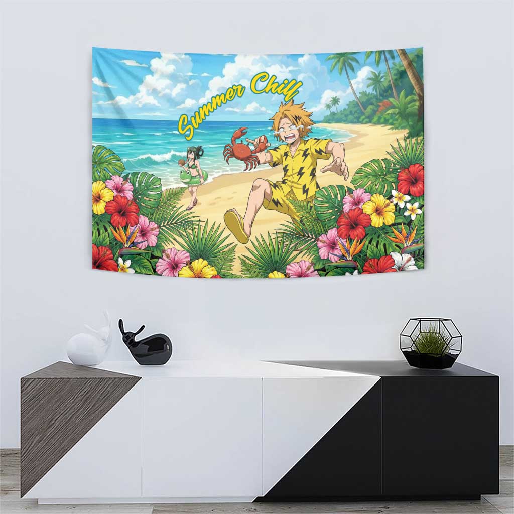 Denki Kaminari Summer Chill Tapestry Tropical Anime Comedy Scene