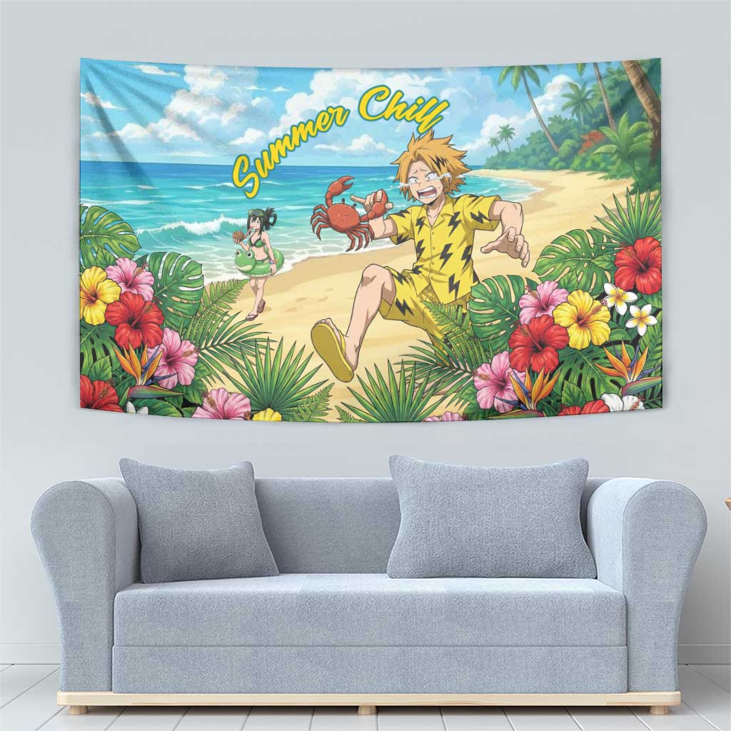 Denki Kaminari Summer Chill Tapestry Tropical Anime Comedy Scene