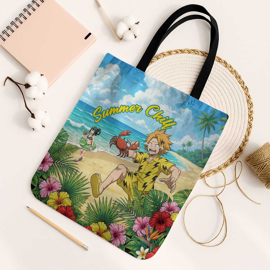 Denki Kaminari Summer Chill Tote Bag Tropical Anime Comedy Scene