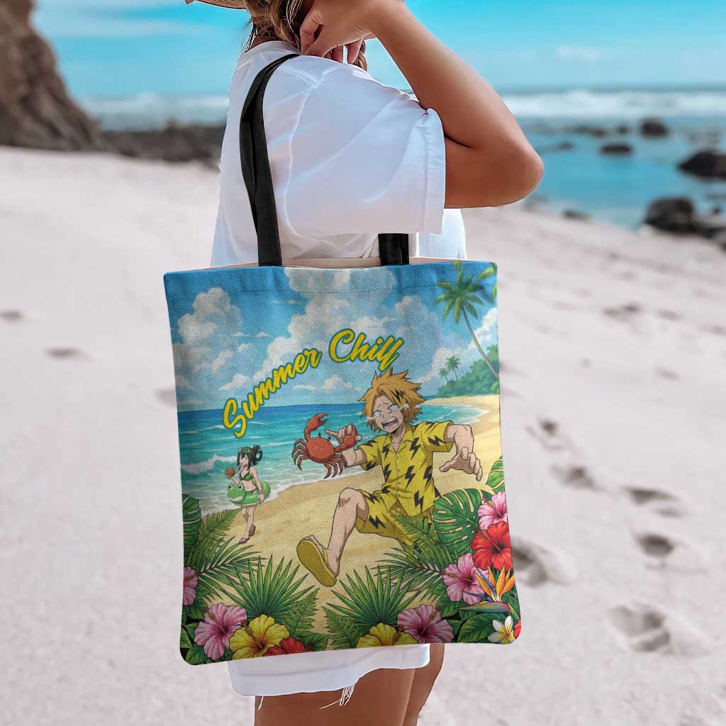Denki Kaminari Summer Chill Tote Bag Tropical Anime Comedy Scene