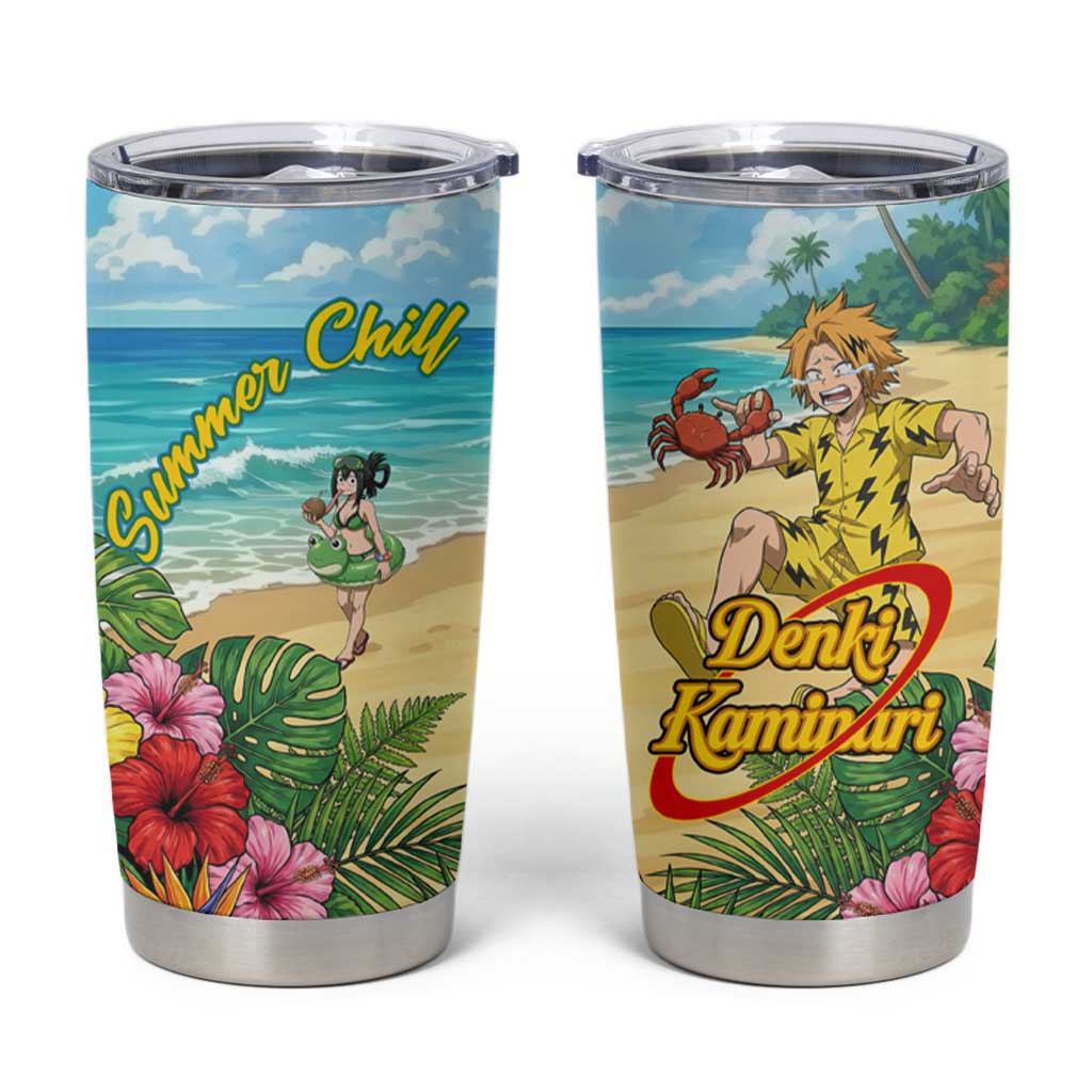 Denki Kaminari Summer Chill Tumbler Cup Tropical Anime Comedy Scene