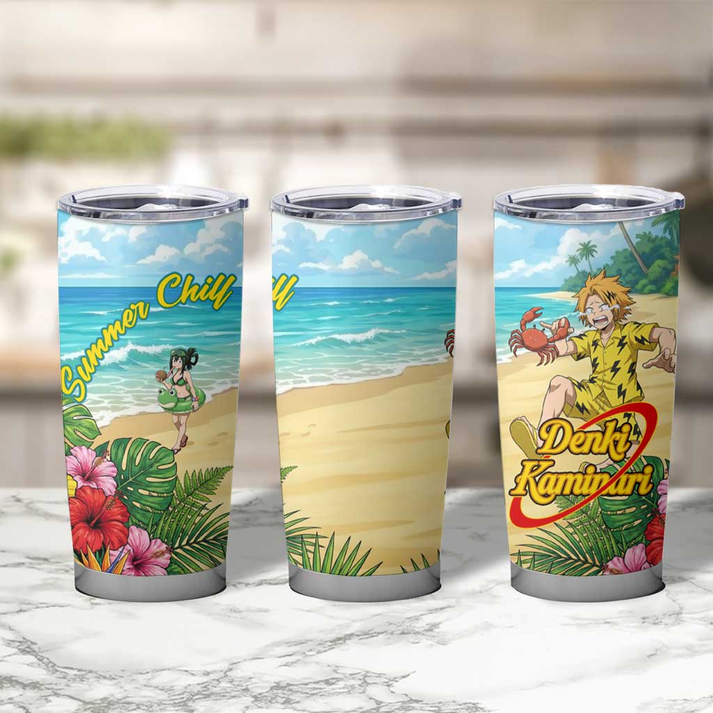 Denki Kaminari Summer Chill Tumbler Cup Tropical Anime Comedy Scene