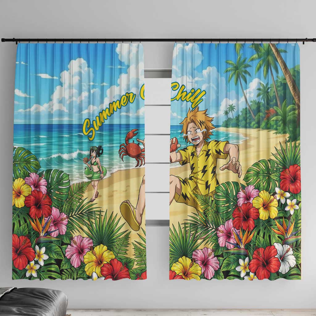 Denki Kaminari Summer Chill Window Curtain Tropical Anime Comedy Scene