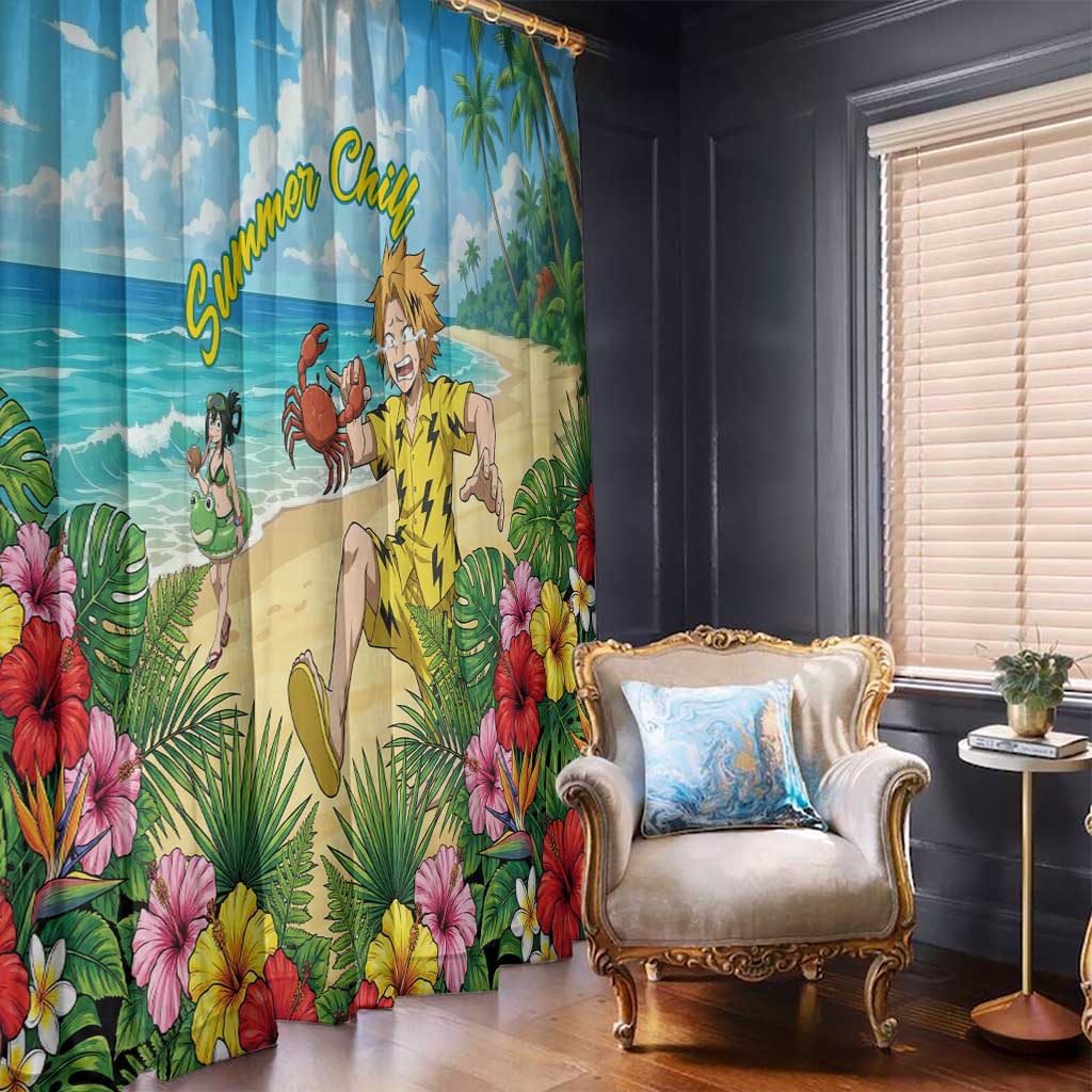 Denki Kaminari Summer Chill Window Curtain Tropical Anime Comedy Scene