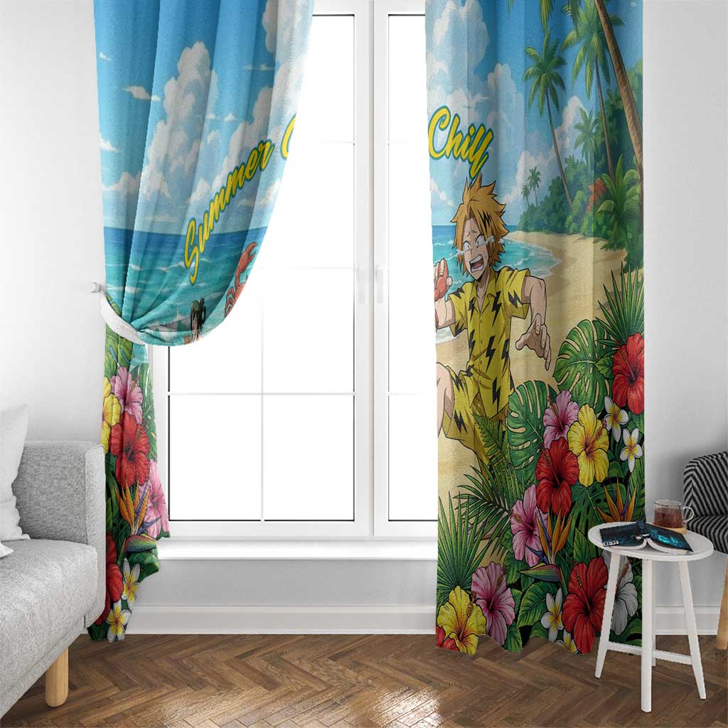 Denki Kaminari Summer Chill Window Curtain Tropical Anime Comedy Scene