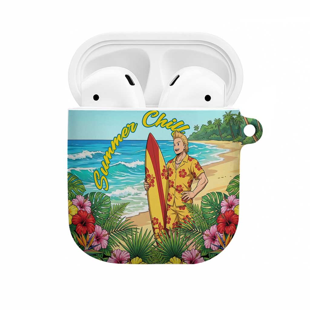 Mirio Togata Summer Chill AirPods Case Tropical Anime Surf Scene
