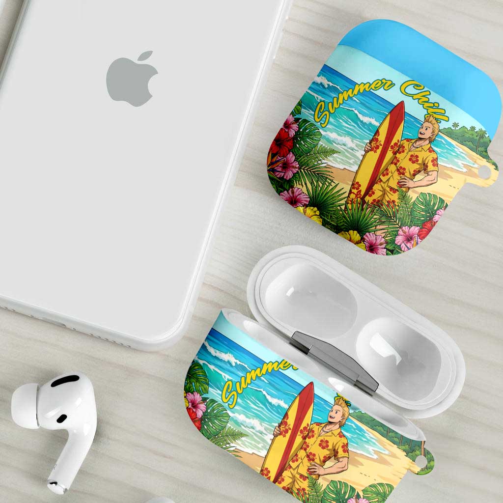 Mirio Togata Summer Chill AirPods Case Tropical Anime Surf Scene