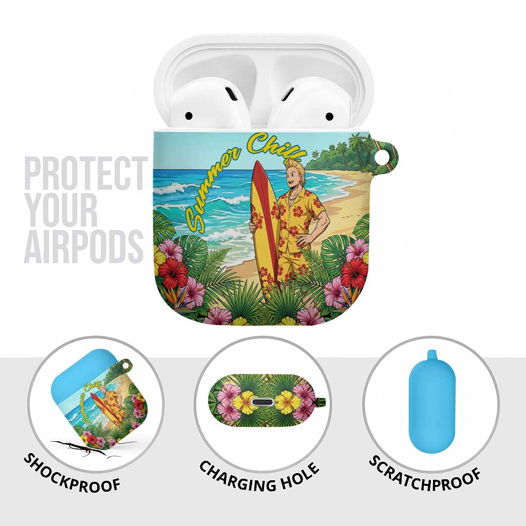 Mirio Togata Summer Chill AirPods Case Tropical Anime Surf Scene