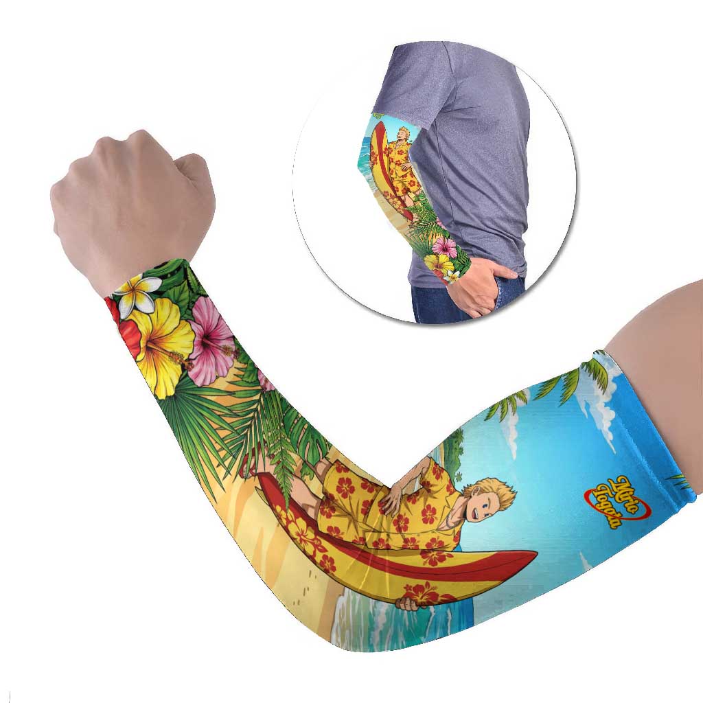 Mirio Togata Summer Chill Arm Sleeves Tropical Anime Surf Scene