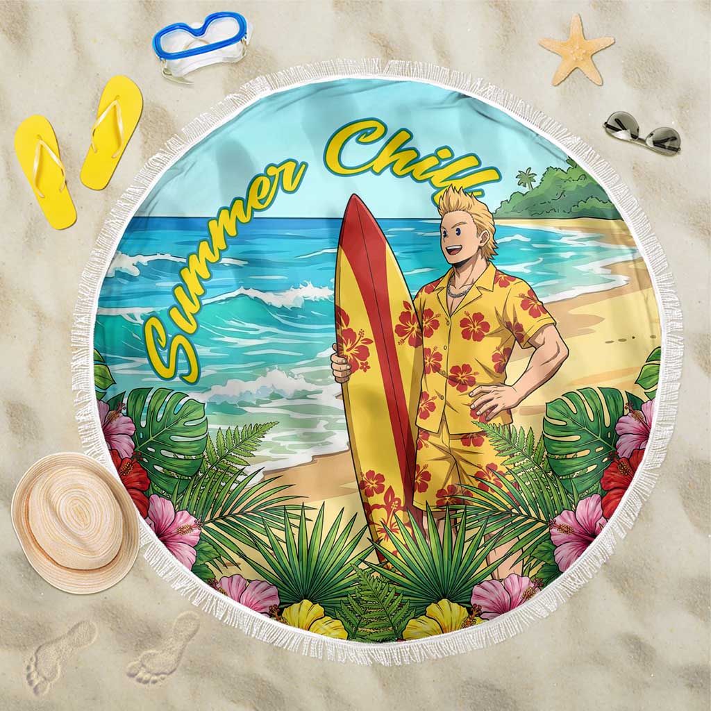 Mirio Togata Summer Chill Beach Blanket Tropical Anime Surf Scene