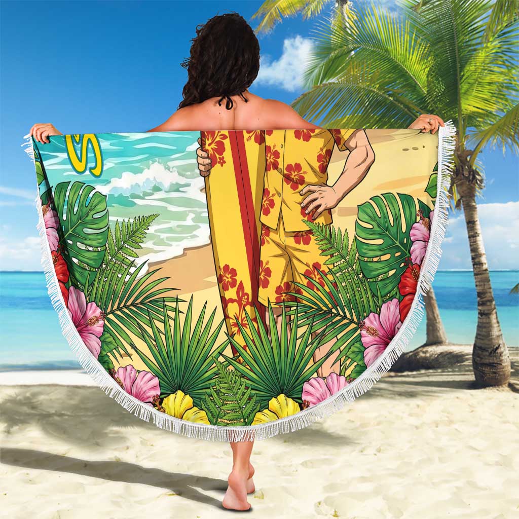 Mirio Togata Summer Chill Beach Blanket Tropical Anime Surf Scene