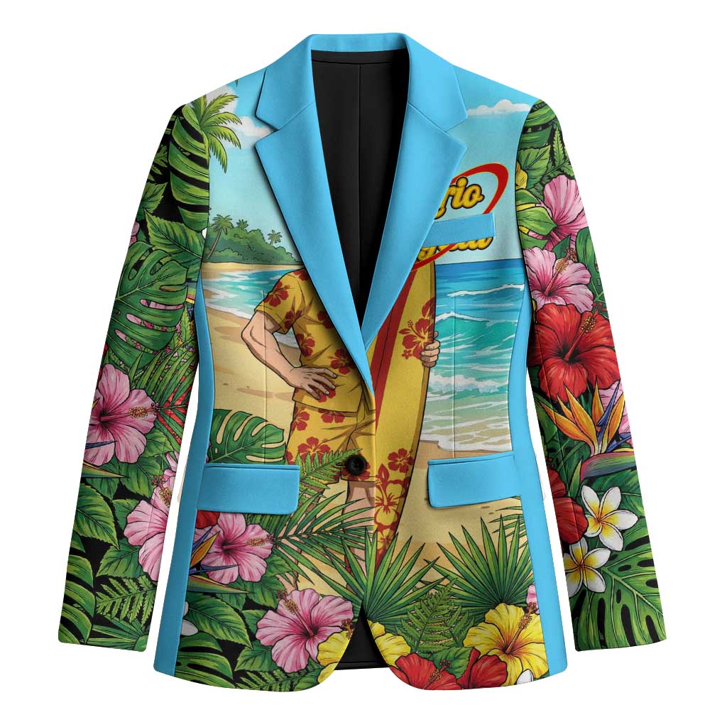 Mirio Togata Summer Chill Blazer Tropical Anime Surf Scene
