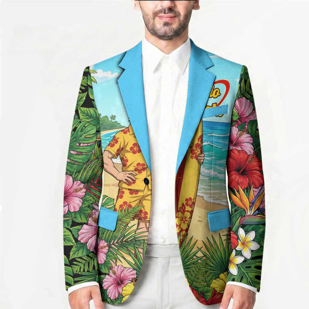 Mirio Togata Summer Chill Blazer Tropical Anime Surf Scene