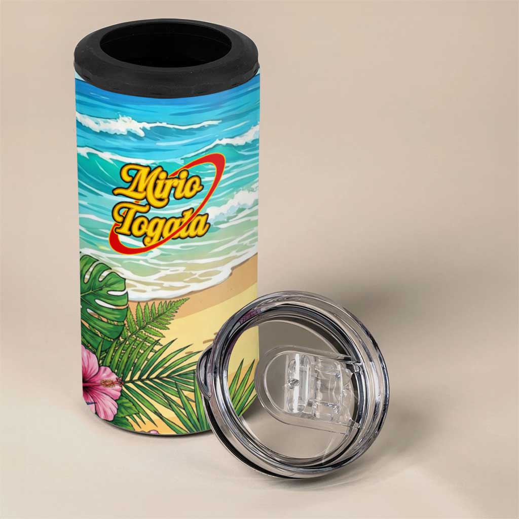 Mirio Togata Summer Chill 4 in 1 Can Cooler Tumbler Tropical Anime Surf Scene