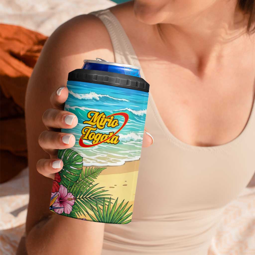 Mirio Togata Summer Chill 4 in 1 Can Cooler Tumbler Tropical Anime Surf Scene