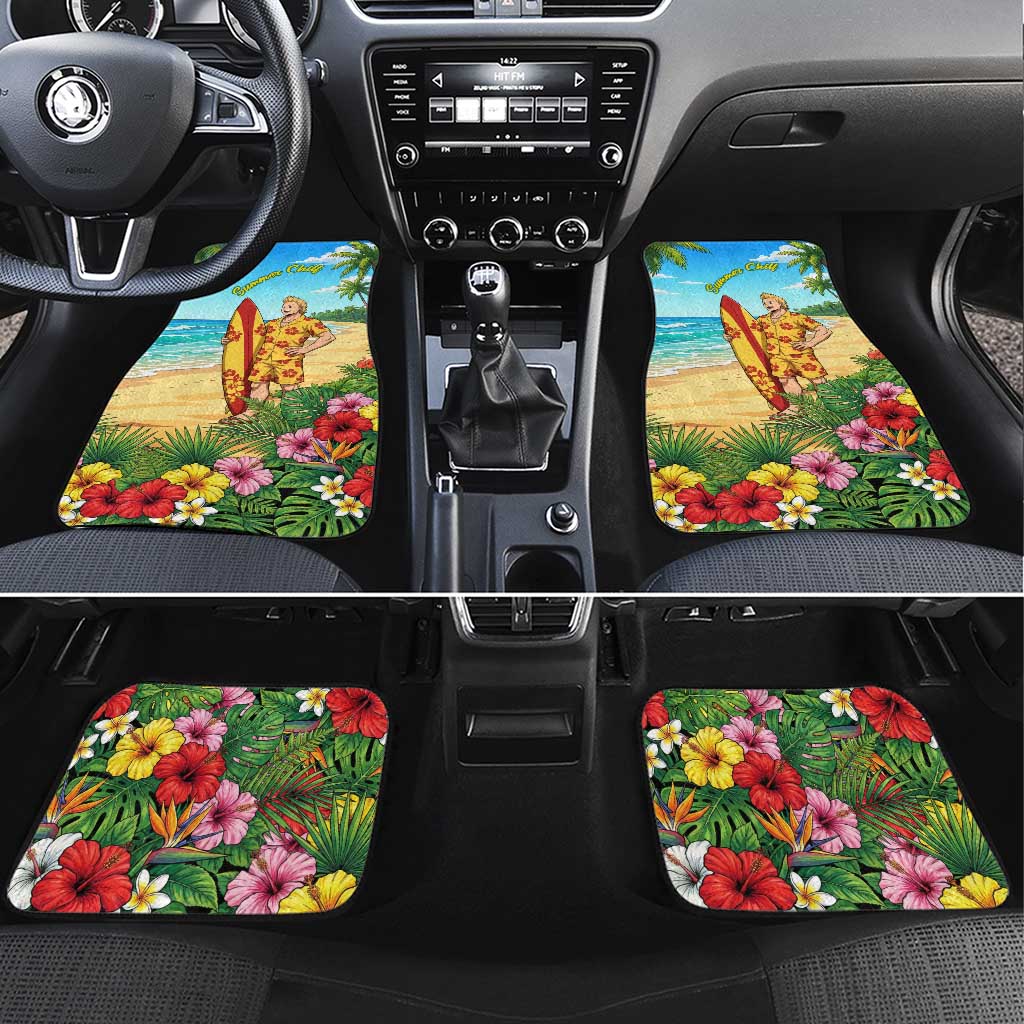 Mirio Togata Summer Chill Car Mats Tropical Anime Surf Scene