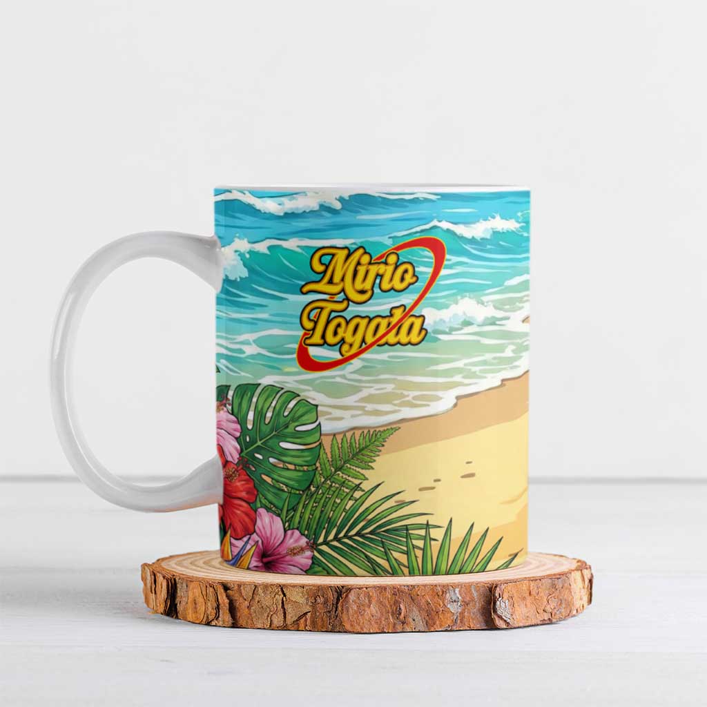 Mirio Togata Summer Chill Ceramic Mug Tropical Anime Surf Scene