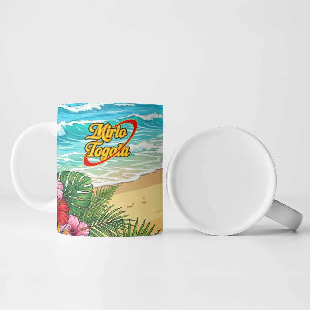 Mirio Togata Summer Chill Ceramic Mug Tropical Anime Surf Scene