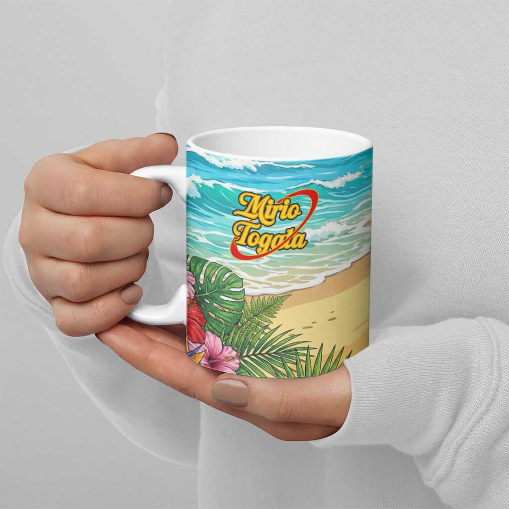 Mirio Togata Summer Chill Ceramic Mug Tropical Anime Surf Scene