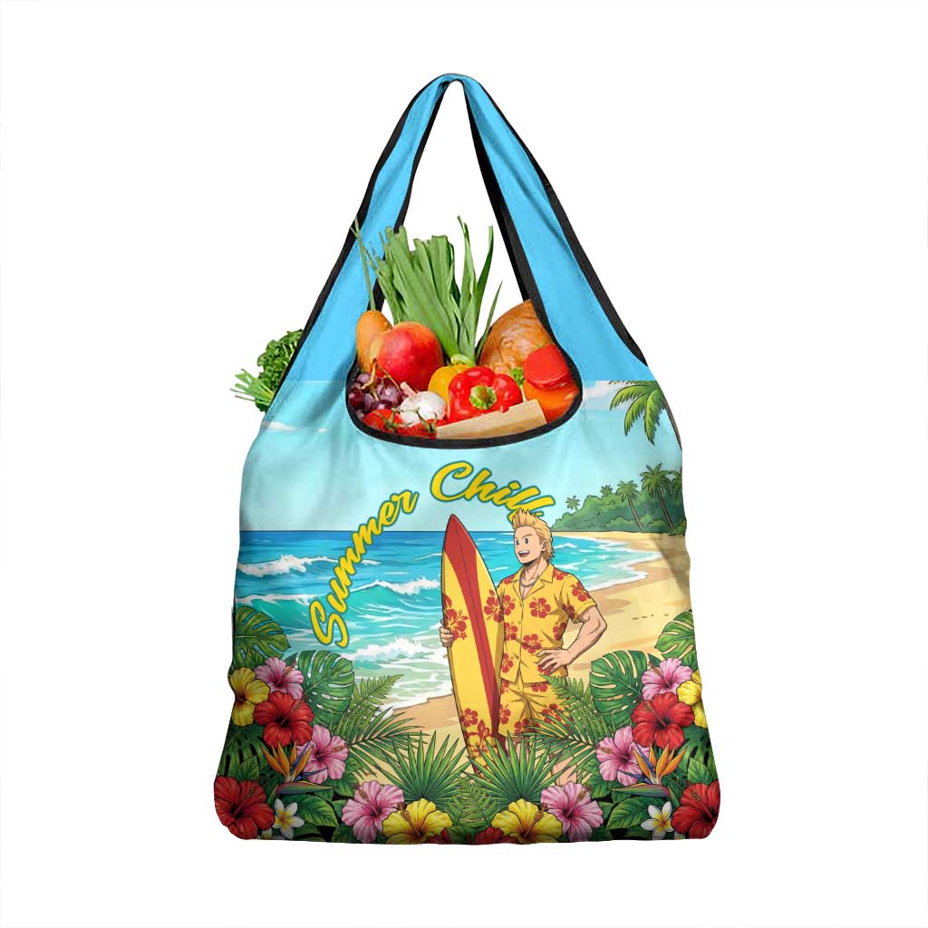 Mirio Togata Summer Chill Grocery Bag Tropical Anime Surf Scene