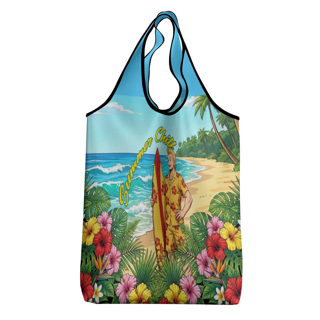 Mirio Togata Summer Chill Grocery Bag Tropical Anime Surf Scene