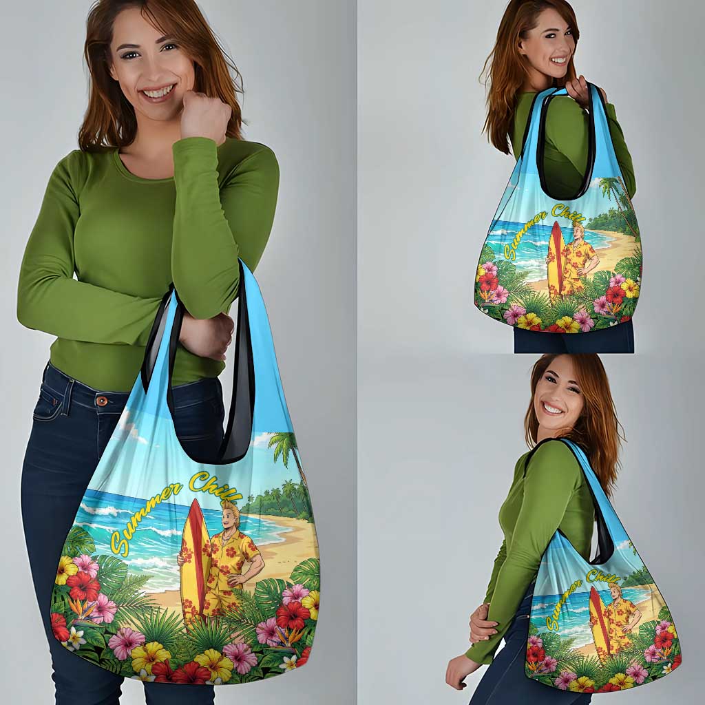Mirio Togata Summer Chill Grocery Bag Tropical Anime Surf Scene