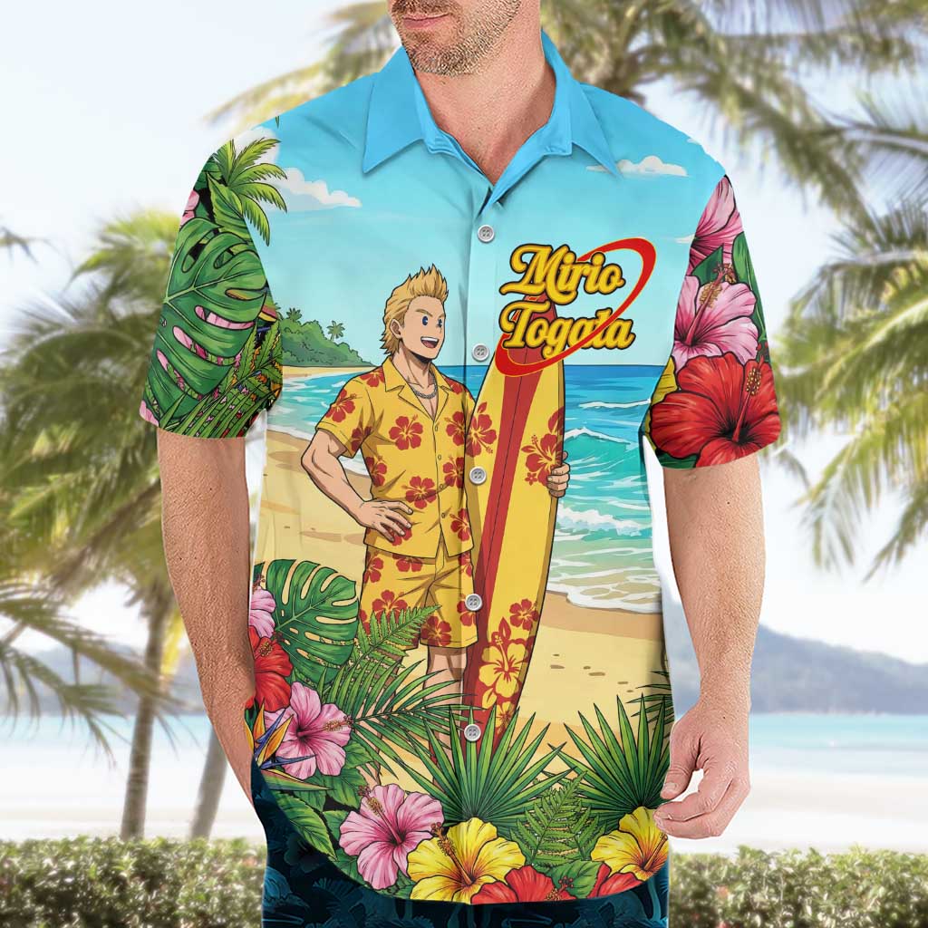 Mirio Togata Summer Chill Hawaiian Shirt Tropical Anime Surf Scene