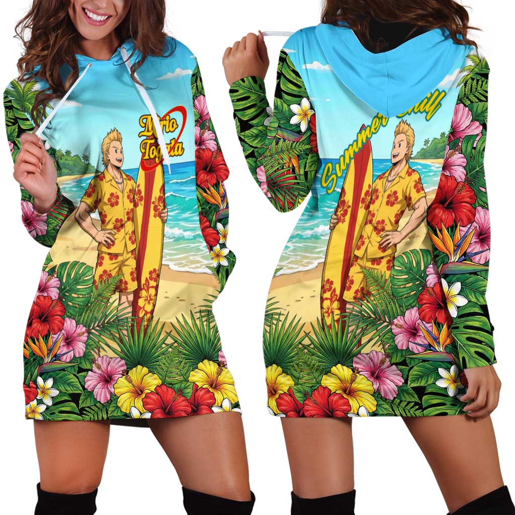Mirio Togata Summer Chill Hoodie Dress Tropical Anime Surf Scene