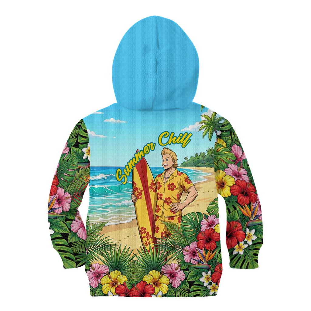 Mirio Togata Summer Chill Kid Hoodie Tropical Anime Surf Scene