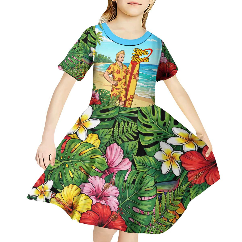 Mirio Togata Summer Chill Kid Short Sleeve Dress Tropical Anime Surf Scene