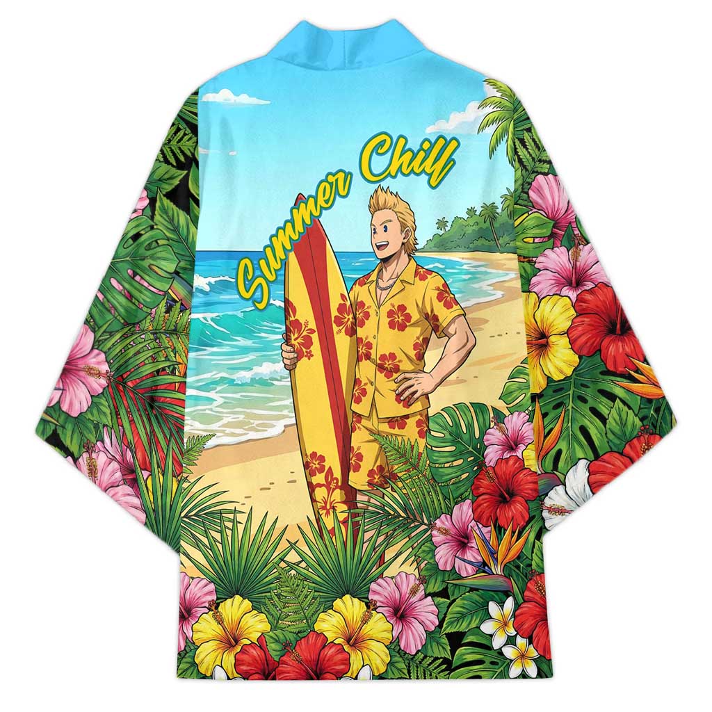 Mirio Togata Summer Chill Kimono Tropical Anime Surf Scene