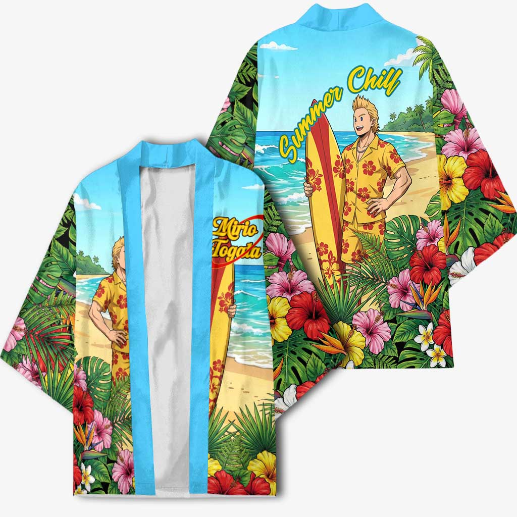 Mirio Togata Summer Chill Kimono Tropical Anime Surf Scene