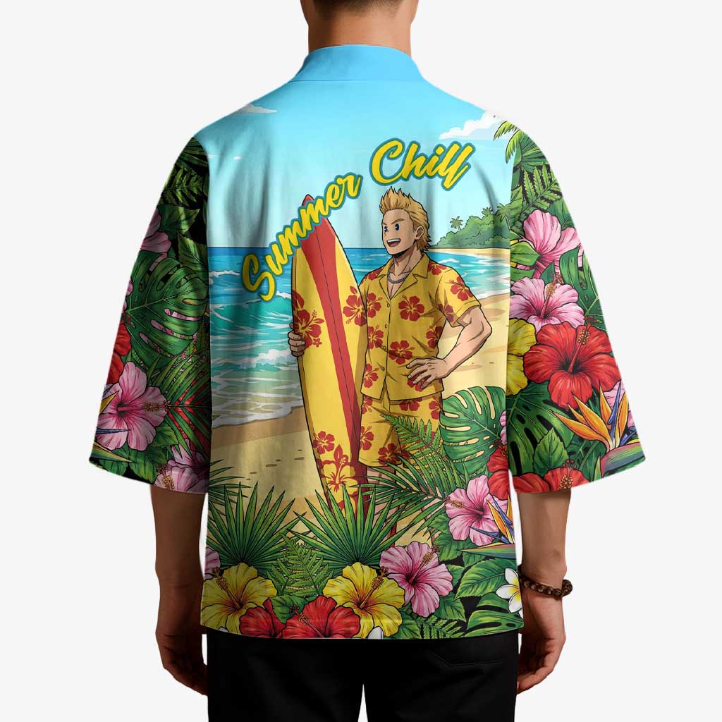 Mirio Togata Summer Chill Kimono Tropical Anime Surf Scene