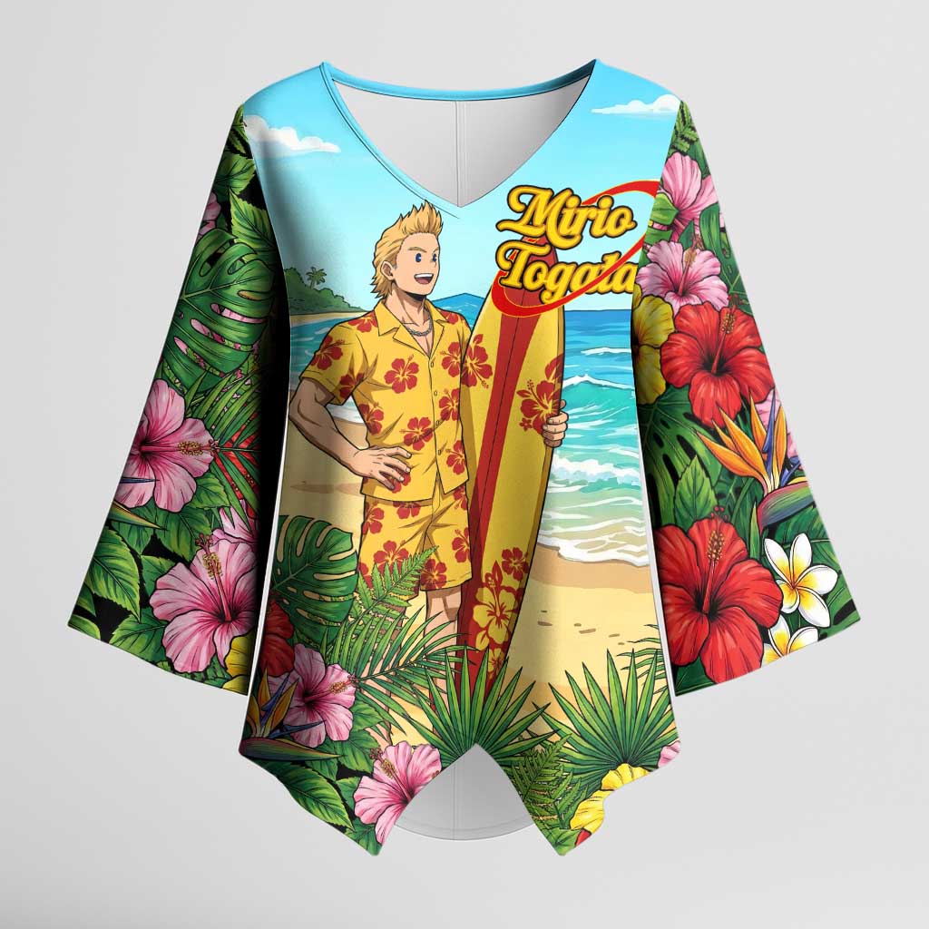 Mirio Togata Summer Chill Kimono Sleeve Blouse Tropical Anime Surf Scene