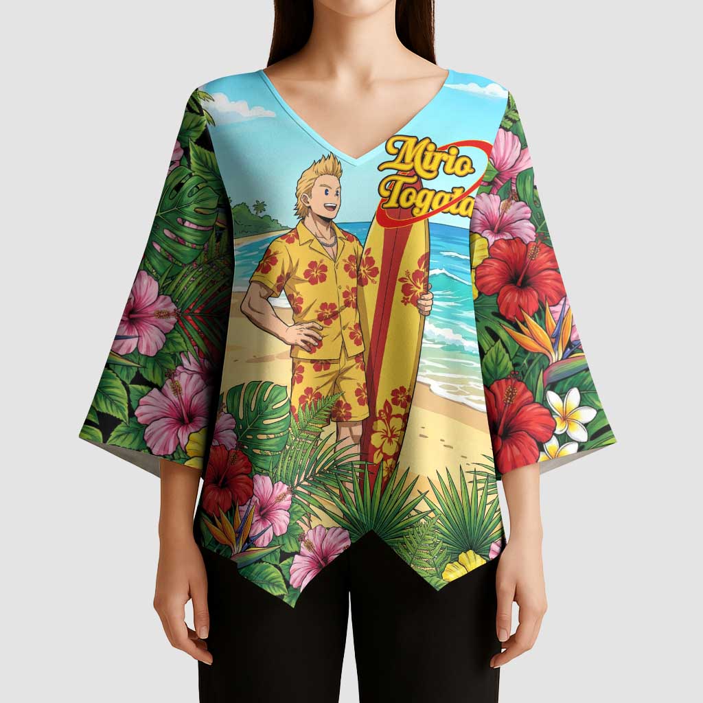 Mirio Togata Summer Chill Kimono Sleeve Blouse Tropical Anime Surf Scene