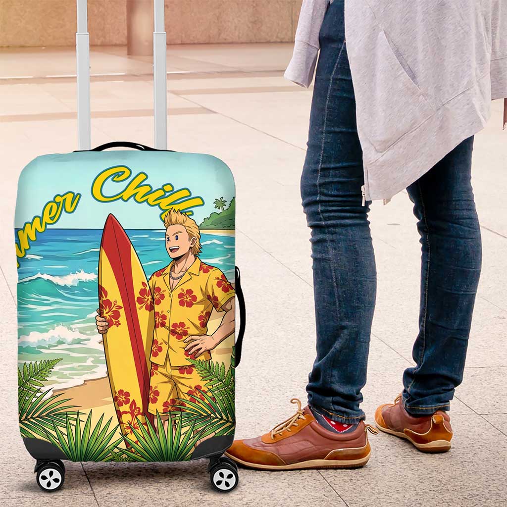 Mirio Togata Summer Chill Luggage Cover Tropical Anime Surf Scene