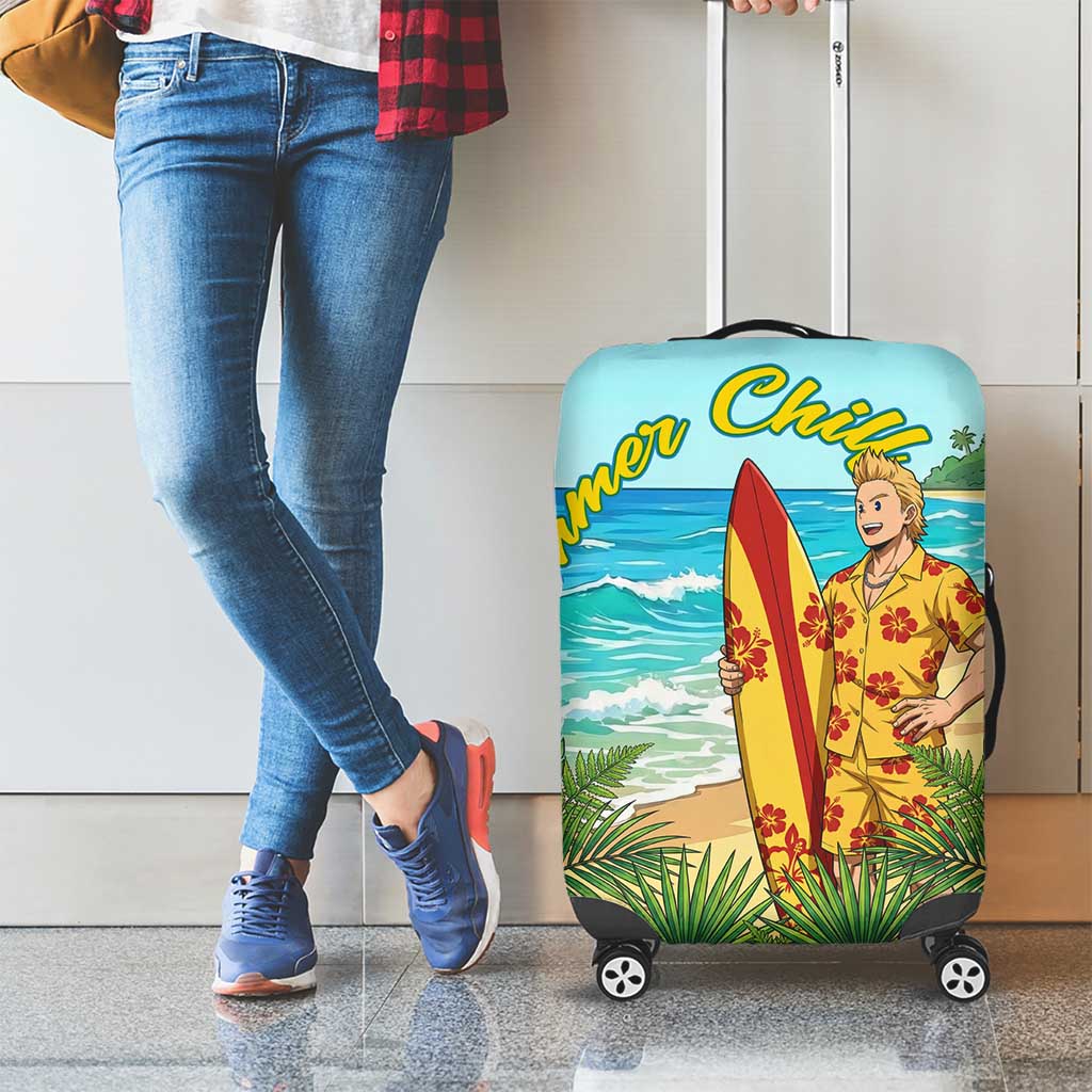 Mirio Togata Summer Chill Luggage Cover Tropical Anime Surf Scene