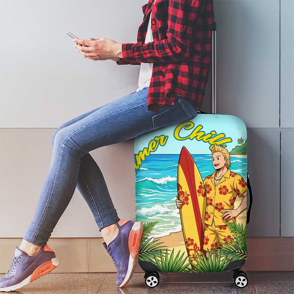 Mirio Togata Summer Chill Luggage Cover Tropical Anime Surf Scene