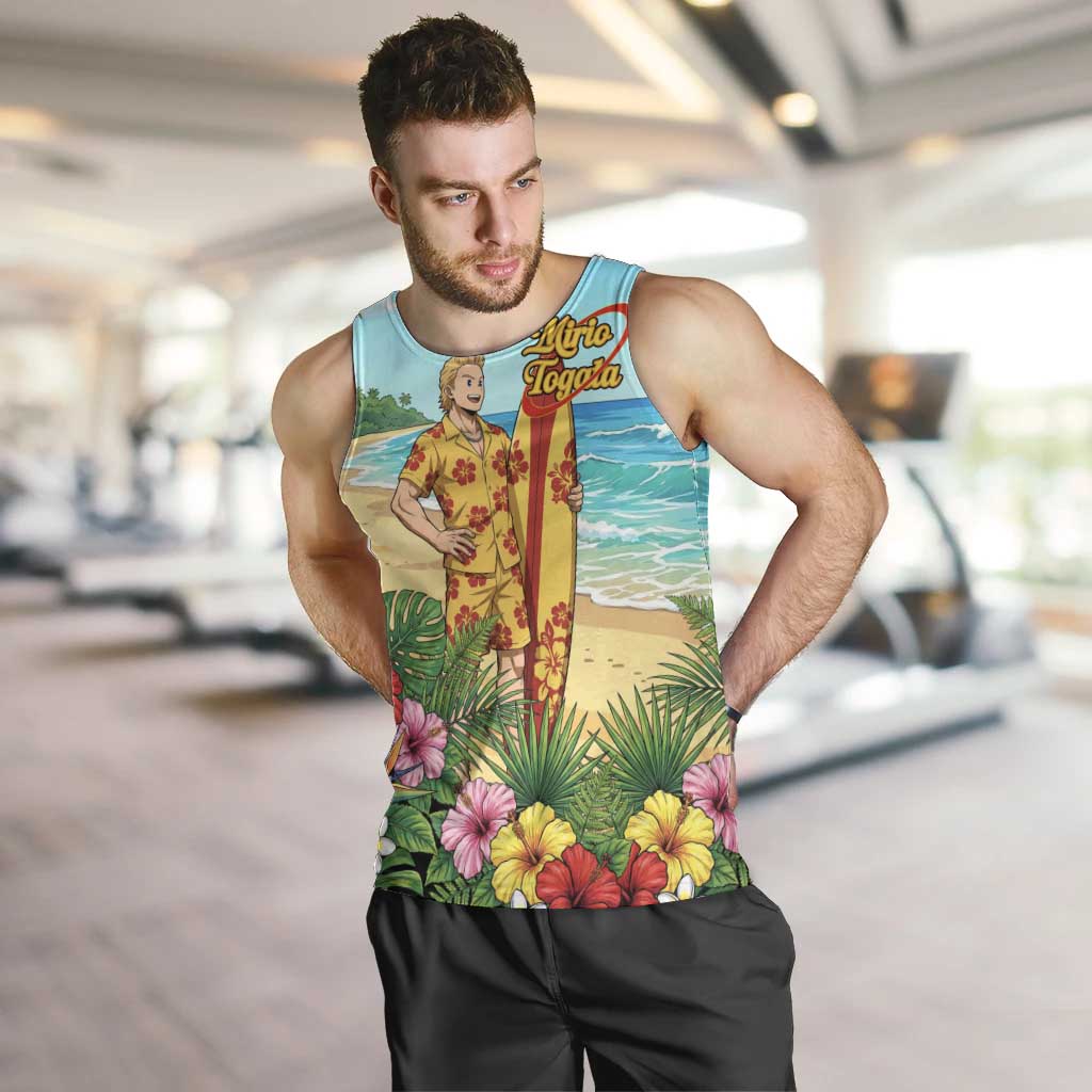 Mirio Togata Summer Chill Men Tank Top Tropical Anime Surf Scene