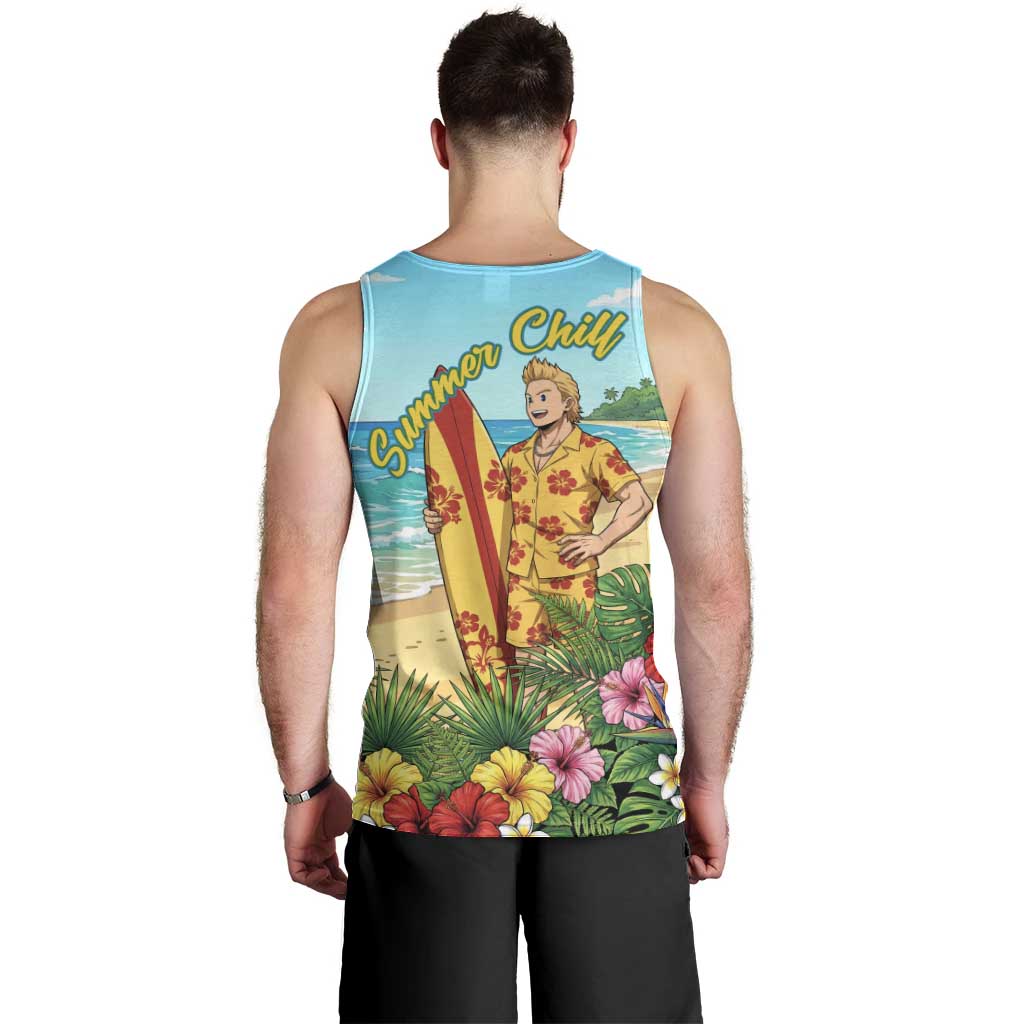 Mirio Togata Summer Chill Men Tank Top Tropical Anime Surf Scene