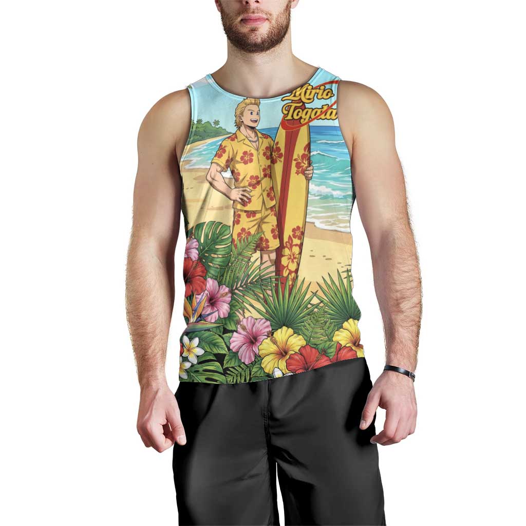 Mirio Togata Summer Chill Men Tank Top Tropical Anime Surf Scene