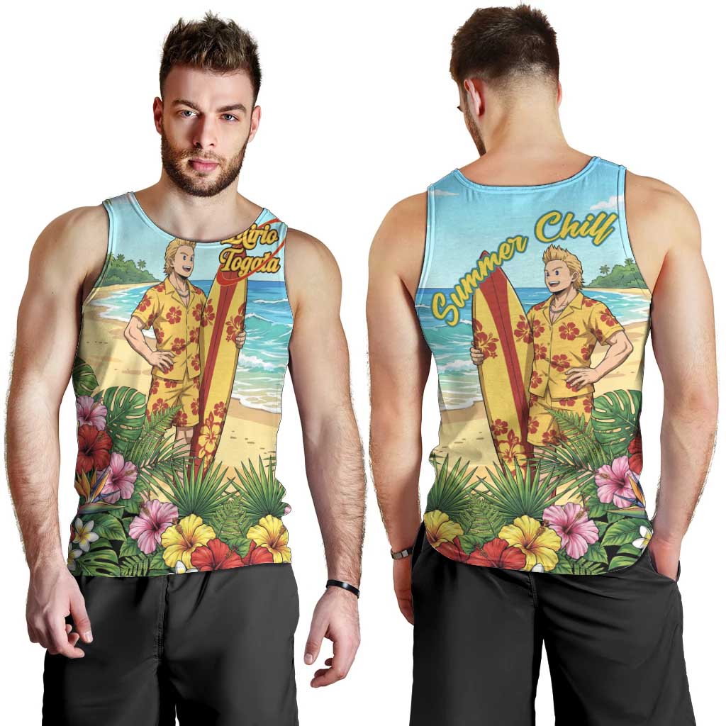 Mirio Togata Summer Chill Men Tank Top Tropical Anime Surf Scene