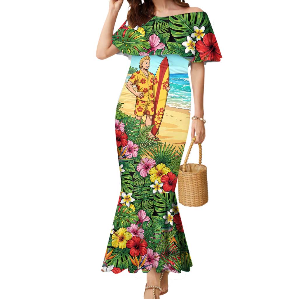 Mirio Togata Summer Chill Mermaid Dress Tropical Anime Surf Scene