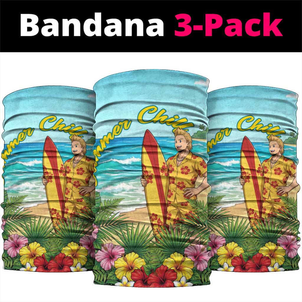 Mirio Togata Summer Chill Neck Gaiter Tropical Anime Surf Scene
