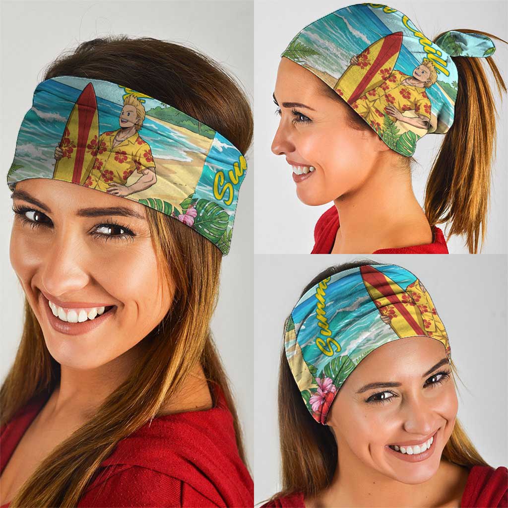 Mirio Togata Summer Chill Neck Gaiter Tropical Anime Surf Scene