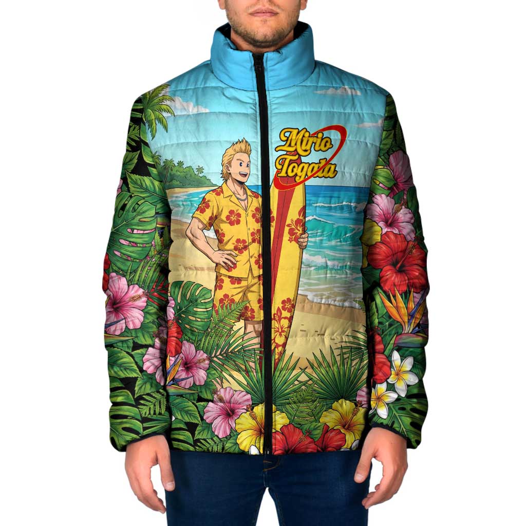 Mirio Togata Summer Chill Padded Jacket Tropical Anime Surf Scene