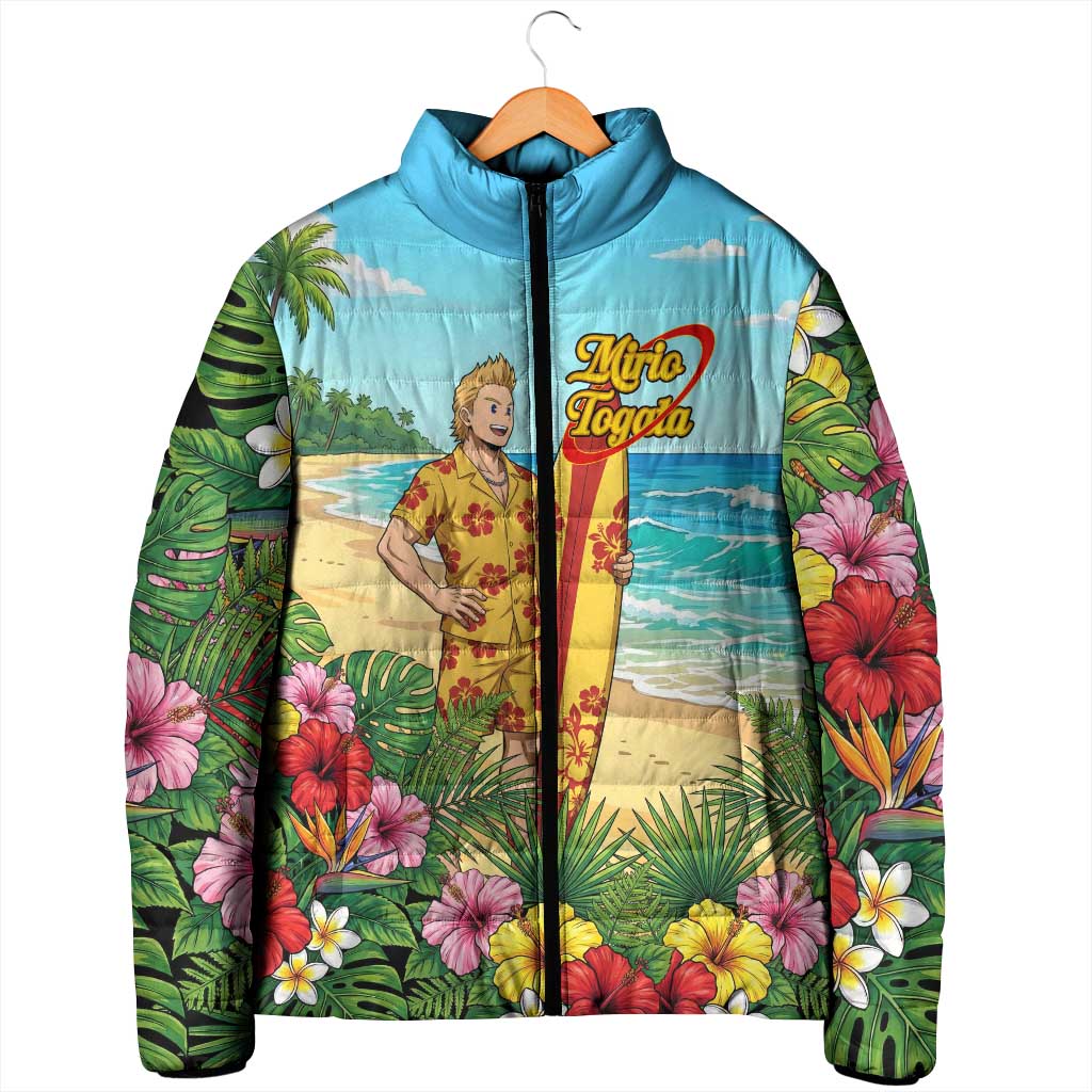 Mirio Togata Summer Chill Padded Jacket Tropical Anime Surf Scene