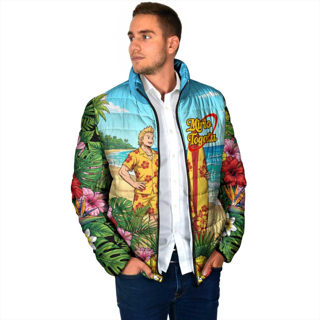 Mirio Togata Summer Chill Padded Jacket Tropical Anime Surf Scene