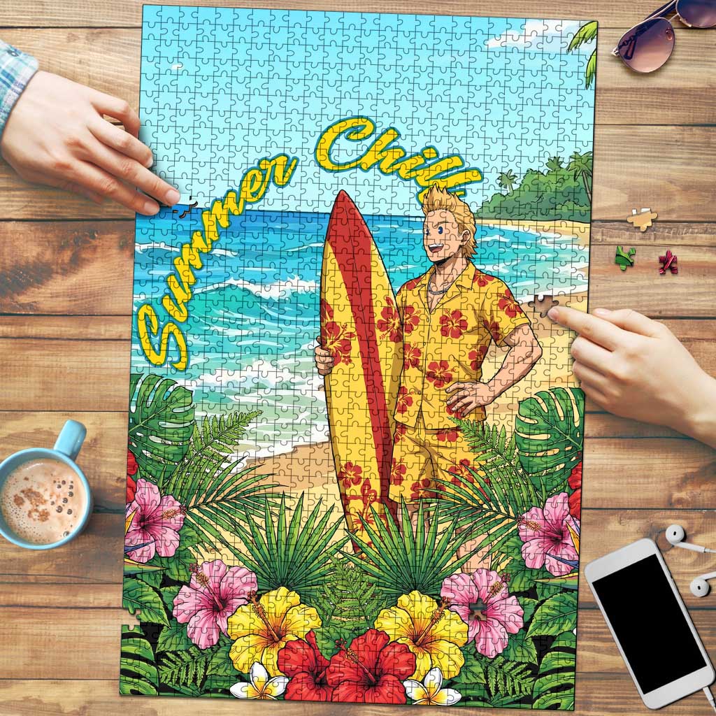 Mirio Togata Summer Chill Puzzle Tropical Anime Surf Scene